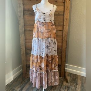 Crimson paityn floral front button down dress Bohemian Size Medium